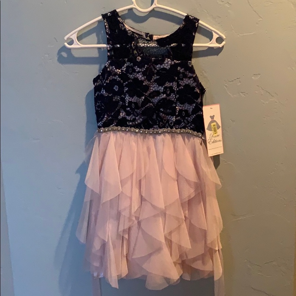 Rare Editions NWT navy pink sz 8 formal dress
